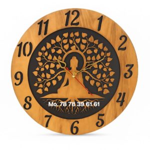 Buddha Wooden Wall Clock
