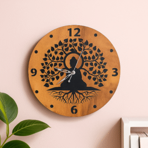 buy Buddha Wooden Wall Clock