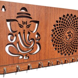 buy Ganesha Om Chakra Key Holder in wooden