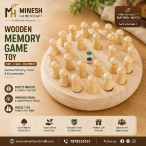 Wooden Memory Game Toy for Kids & Family Montessori Educational Board Game with Dice